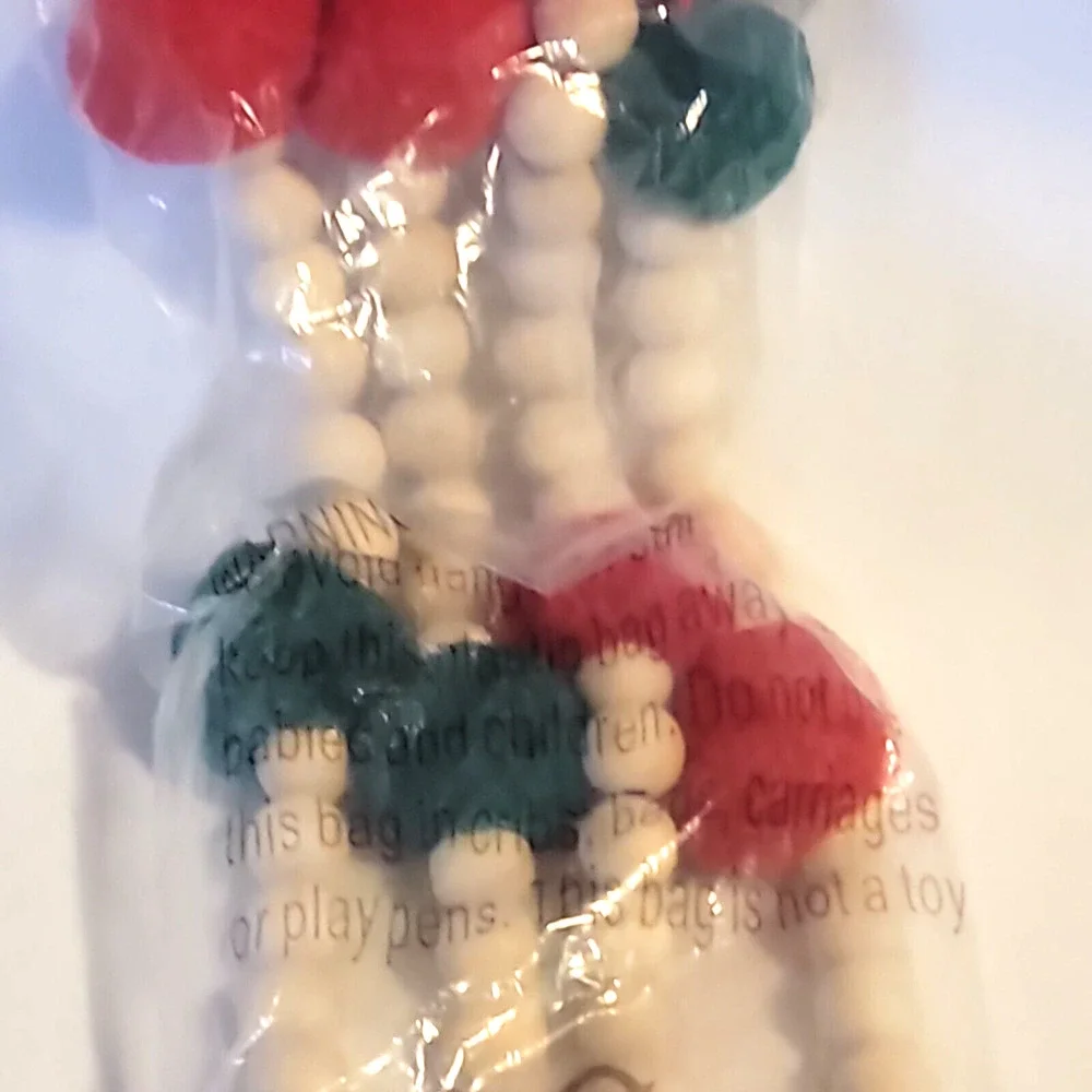 St Nicholas Square Happy Hollydays Beaded PomPom Garland 72